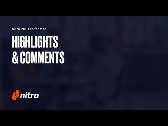 Nitro PDF Pro for Mac- Highlights & Comments