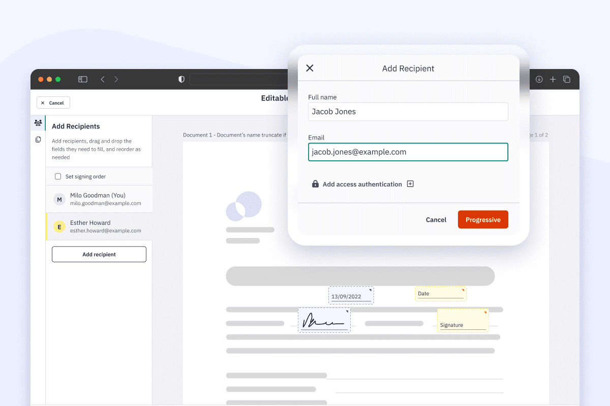 Screenshot showing signing tools of Nitro Sign